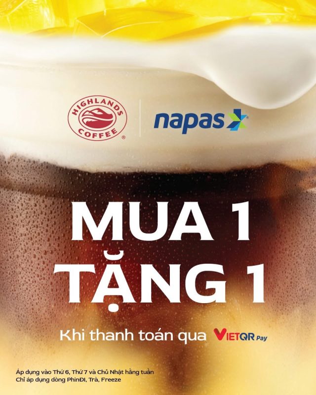 Ưu đãi HIGHLANDS với VIETQRPAY