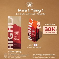 Cà Phê Hạt Full City Highlands Coffee 1kg Tặng 1 gói Truyền thống 200gr