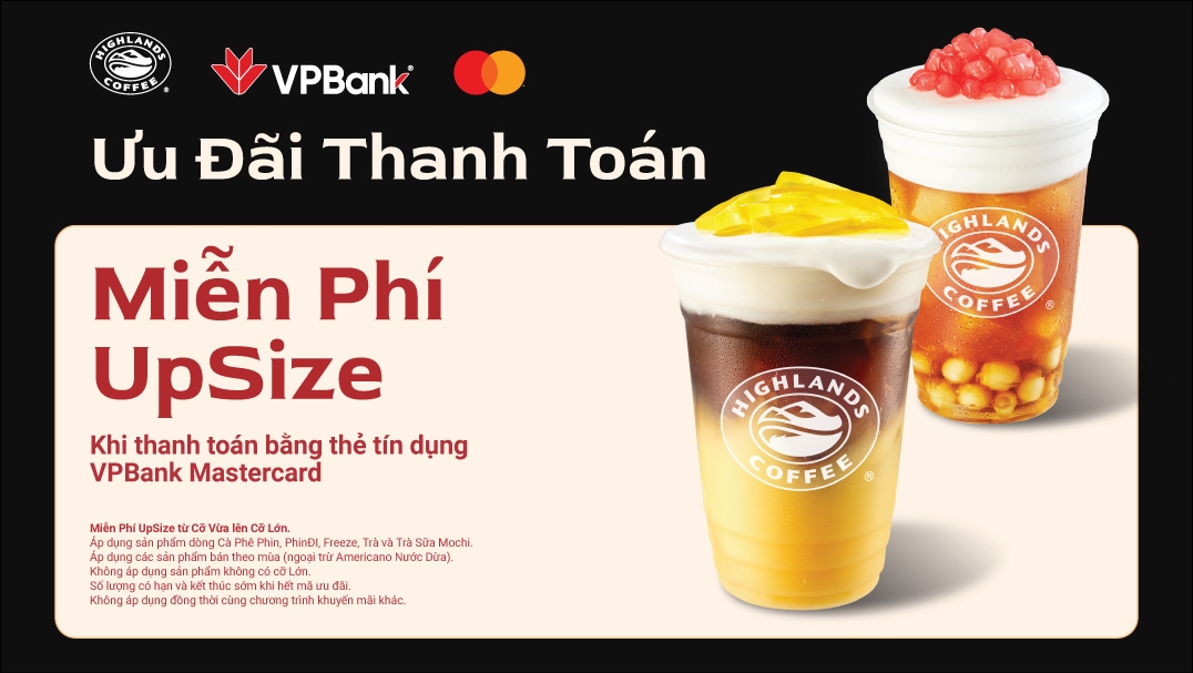 Vpbank master ưu đãi thanh toán highlands